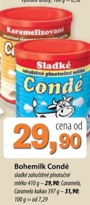 Mleko kondenzovane plnotucne sladke conde bohemilk