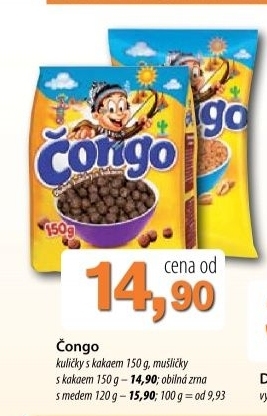 Cerealie cokoladove kulicky congo bonavita