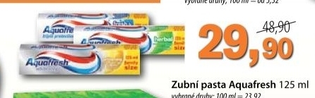 Pasta na zuby aquafresh