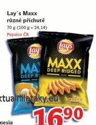 Chipsy vroubkovane maxx lay s
