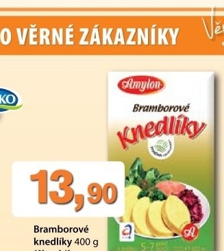 Knedliky bramborove v prasku amylon