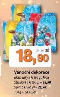 Figurky cokoladove vanocni v sacku chocoland