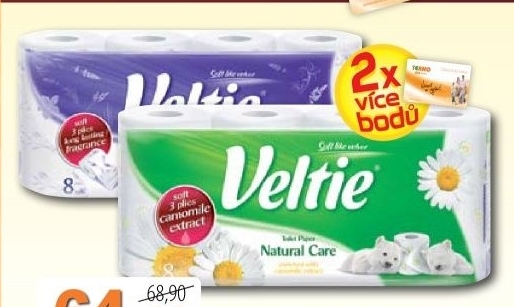Toaletni papir 3vrstvy veltie kleenex