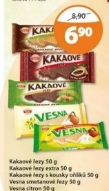 Oplatky kakaove rezy sedita