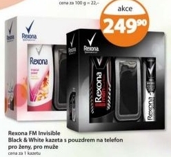 Kazeta darkova damska black white rexona
