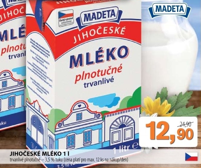 Mleko trvanlive jihoceske madeta 3 5 plnotucne