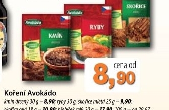 Koreni kmin drceny avokado