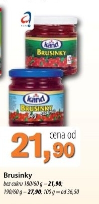 Brusinky bez cukru kand