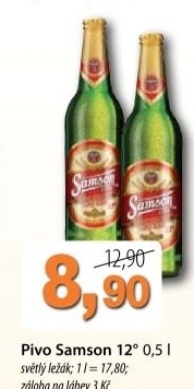 Pivo svetly lezak 12 samson