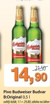 Pivo svetly lezak b original budweiser budvar