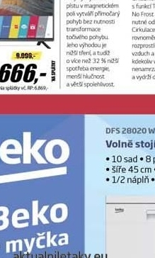 Beko, volně stojící myčka