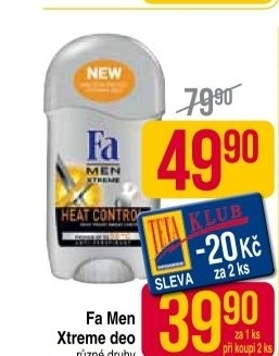 Deodorant stick xtreme men fa