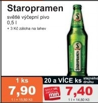 Pivo svetle vycepni 10 staropramen
