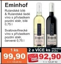 Vino rulandske bile sede cuvee eminhof diana moravia pozdni sber