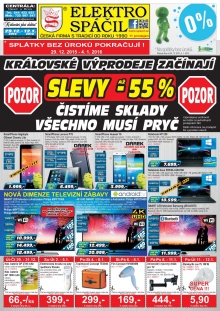 akční leták Elektro Spáčil 29.12.2015-12.1.2016