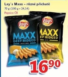 Chipsy vroubkovane maxx lay s