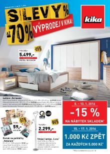 akční leták Kika nábytek 4.1.2016-17.1.2016