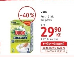 Wc blok gelove pasky fresh stick duck