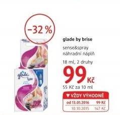 Osvezovac vzduchu sense spray glade by brise napln