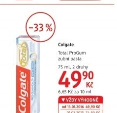 Pasta na zuby total pro gum health colgate