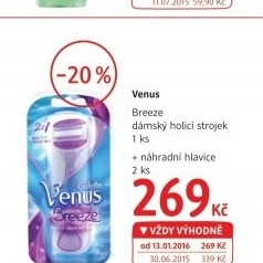 Strojek holici damsky breeze venus gillette