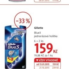 Holitka jednorazova panska blue 3 gillette