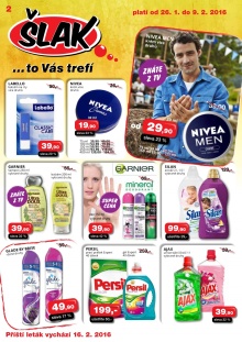 akční leták Šlak drogerie 26.1.2016-9.2.2016