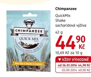 Vyziva sacharidova quickmix shake chimpanzee