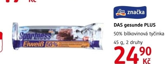 Tycinka proteinova sportness das gesunde plus