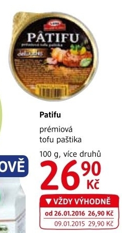 Pastika rostlinna tofu patifu veto