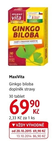 Doplnek stravy ginkgo biloba maxivita