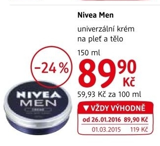Krem pletovy pansky univerzalni men nivea