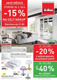 akční leták Kika nábytek 15.2.2016-28.2.2016