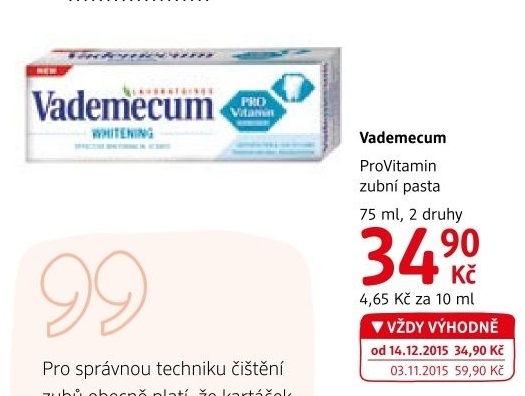 Pasta na zuby pro vitamin vademecum