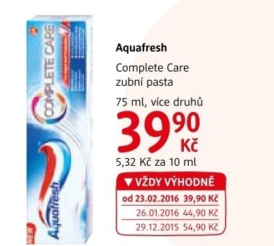 Pasta na zuby complete care aquafresh