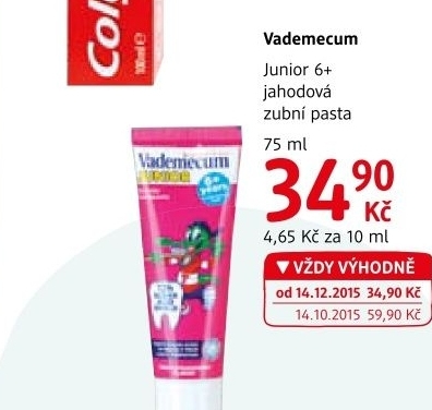 Pasta na zuby detska junior vademecum