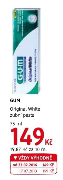 Pasta na zuby original white gum