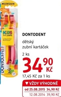 Kartacek na zuby detsky dontodent