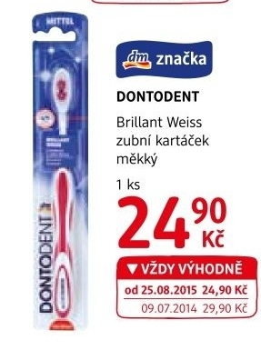 Kartacek na zuby brillant weiss dontodent