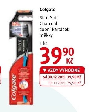Kartacek na zuby slim soft charcoal colgate