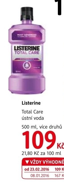 Ustni voda listerine total care