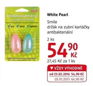 Drzak na zubni kartacky smile white pearl