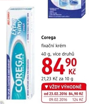 Fixacni krem na zubni protezu corega