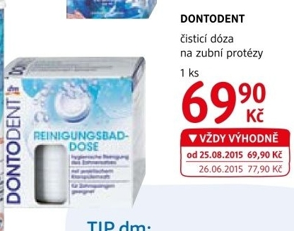 Doza na cisteni zubnich protez dontodent