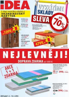 akční leták IDEA nábytek 1.3.2016-14.3.2016