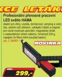 Profesionální přenosné pracovní LED světlo HAMA