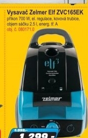 Vysavač Zelmer Elf ZVC165EK