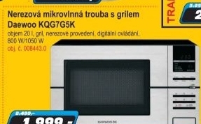 Nerezová mikrovlnná trouba s grilem Daewoo KQG7G5K