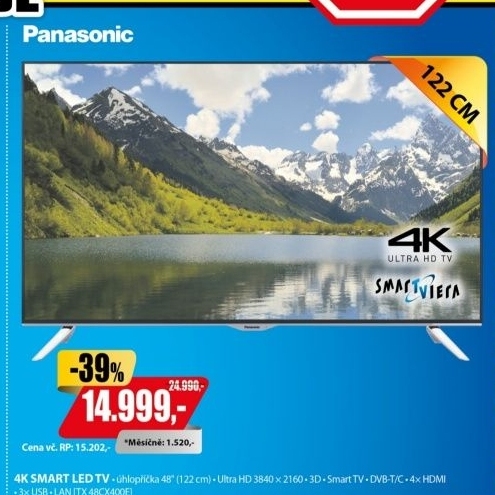 TX 48CX400E 3D LED ULTRA HD TV PANASONIC