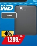 HDD 750GB USB3.0 BK ElementsWD